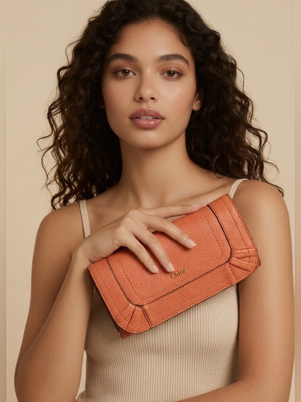 CHLOE PARATY TERRACOTA CONTINENTAL WALLET